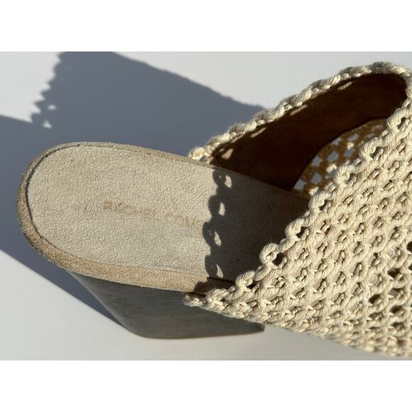 Rachel Comey Reina Woven Crochet Natural Cotton Bully Mules Clogs Size 8 $475 - Picture 8 of 16